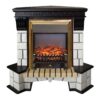 Электрокамин RealFlame Stone Coner AO с очагом Fobos Lux Brass. Габариты (ШxВxГ) 111x112x67 см