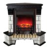 Электрокамин RealFlame Stone Coner AO с очагом Fobos Lux Black. Габариты (ШxВxГ) 111x112x67 см