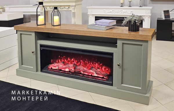 Монтерей 190 с дверками и открытой полкой (дуб/эмаль) Очаги на выбор (LED/3D открытый с увлажнением) Габариты (ШxВxГ): 1900х800х300 мм Монтерей 190 с дверками и открытой полкой (дуб/эмаль) Очаги на выбор (LED/3D открытый с увлажнением) Габариты (ШxВxГ): 1900х800х300 мм