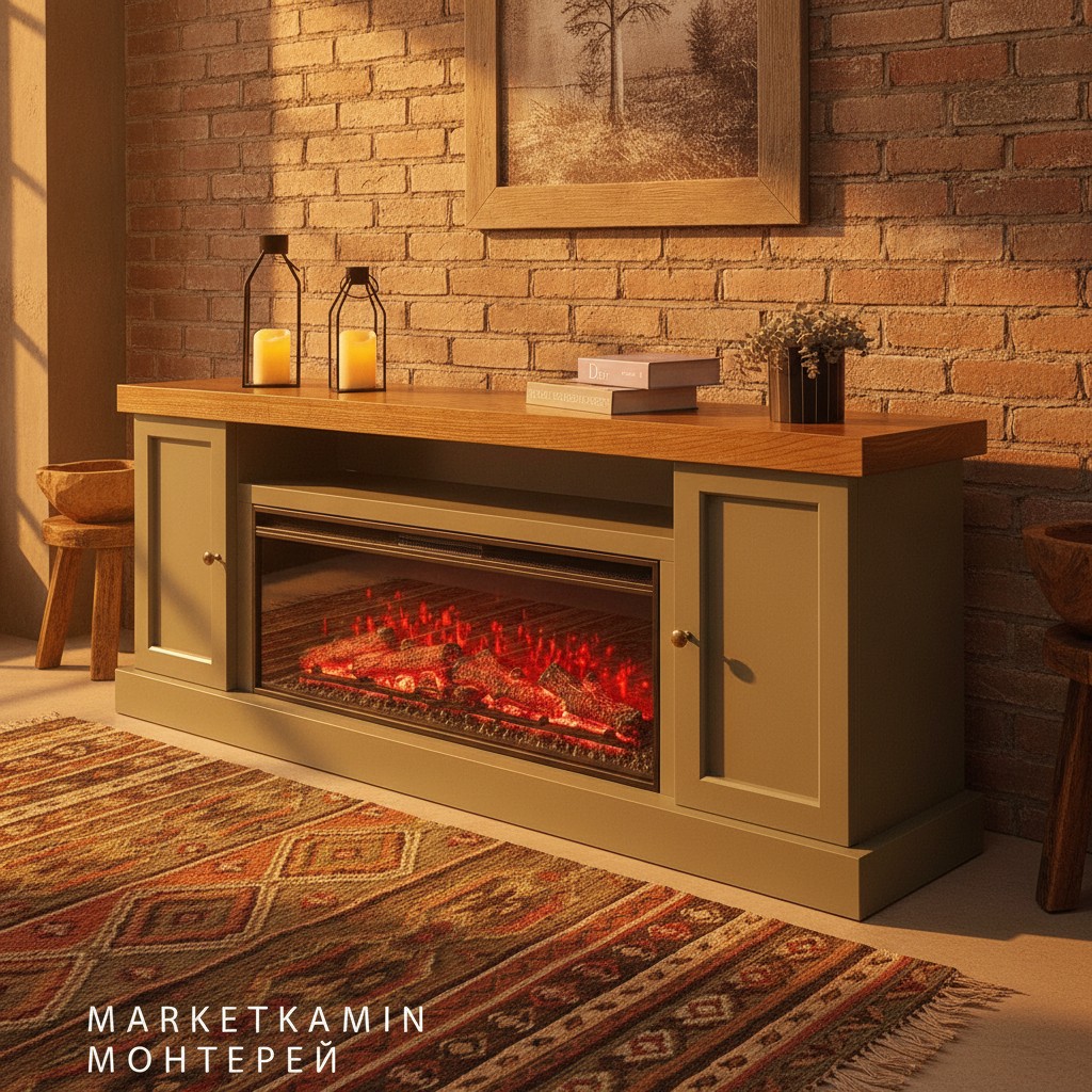 Монтерей 190 с дверками и открытой полкой (дуб/эмаль) Очаги на выбор (LED/3D открытый с увлажнением) Габариты (ШxВxГ): 1900х800х300 мм Монтерей 190 с дверками и открытой полкой (дуб/эмаль) Очаги на выбор (LED/3D открытый с увлажнением) Габариты (ШxВxГ): 1900х800х300 мм