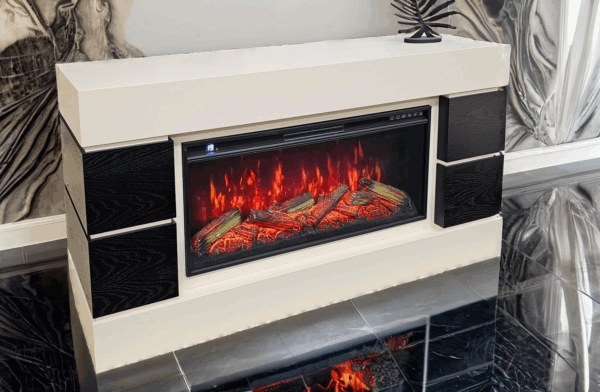 РАСПАРОДАЖА ДАННОГО ВАРИАНТА! Логос (кремовый/чёрный дуб) LED-очаг 40" Габариты (ШxВxГ): 1500х800х400 мм
