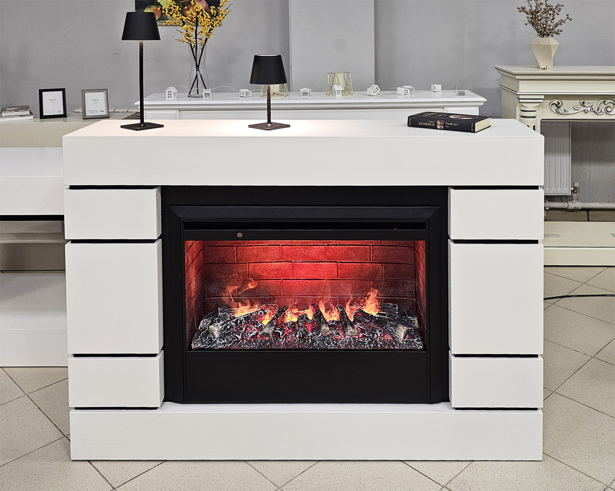 Распродажа данного варианта с очагом 3D увлажнение воздуха! Логос (белый дуб) Габариты (ШxВxГ): 1300x1000x300 мм Распродажа данного варианта с очагом 3D увлажнение воздуха! Логос (белый дуб) Габариты (ШxВxГ): 1300x1000x300 мм