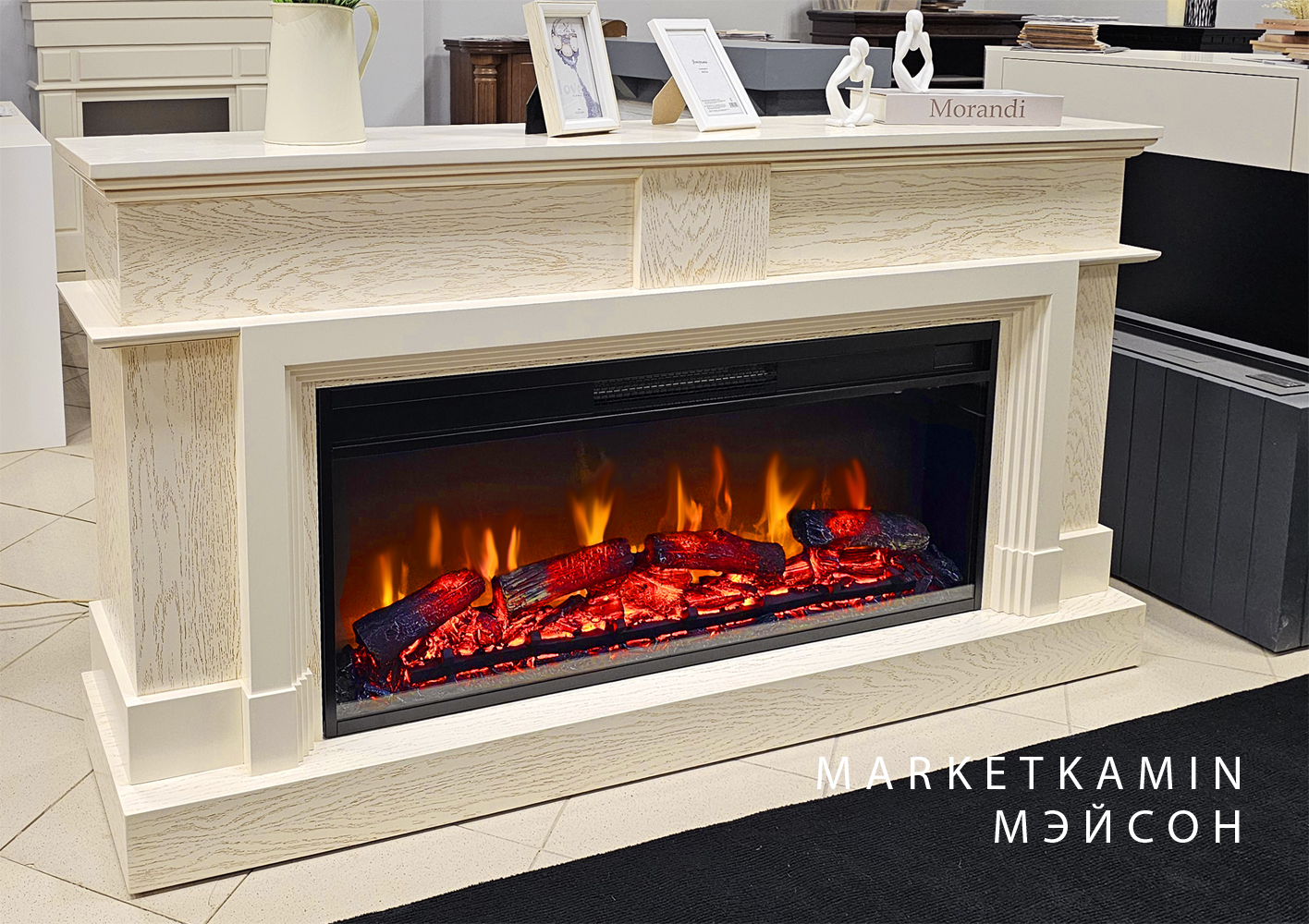 Мэйсон (кремовая эмаль по шпону дуба) Варианты очагов в описании. Габариты (ШxВxГ): 1600х800х350 Мэйсон (кремовая эмаль по шпону дуба) Варианты очагов в описании. Габариты (ШxВxГ): 1600х800х350