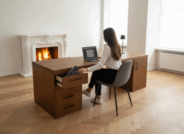 Письменный стол 200 (орех) Цвет и размеры на выбор. Габариты (ШxВxГ) 2000x750x600 мм