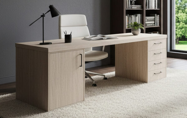 Письменный стол 250 (белёный дуб) Цвет и размеры на выбор. Габариты (ШxВxГ) 2500x750x700 мм