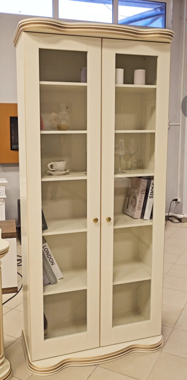 Шкаф-витрина Соната (слоновая кость с золотой патиной) Цвет и размеры на выбор. Габариты (ШxВxГ) 900x210x450 мм