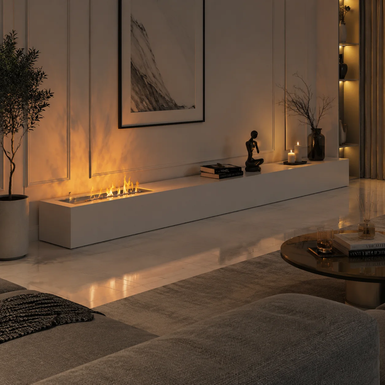 STILUM 250 (Стилум) тумба-консоль со встроенным камином (варианты в описании) Цвет и размер на выбор. Габариты (ШxВxГ): 2500х250х350 мм STILUM 250 (Стилум) тумба-консоль со встроенным камином (варианты в описании) Цвет и размер на выбор. Габариты (ШxВxГ): 2500х250х350 мм