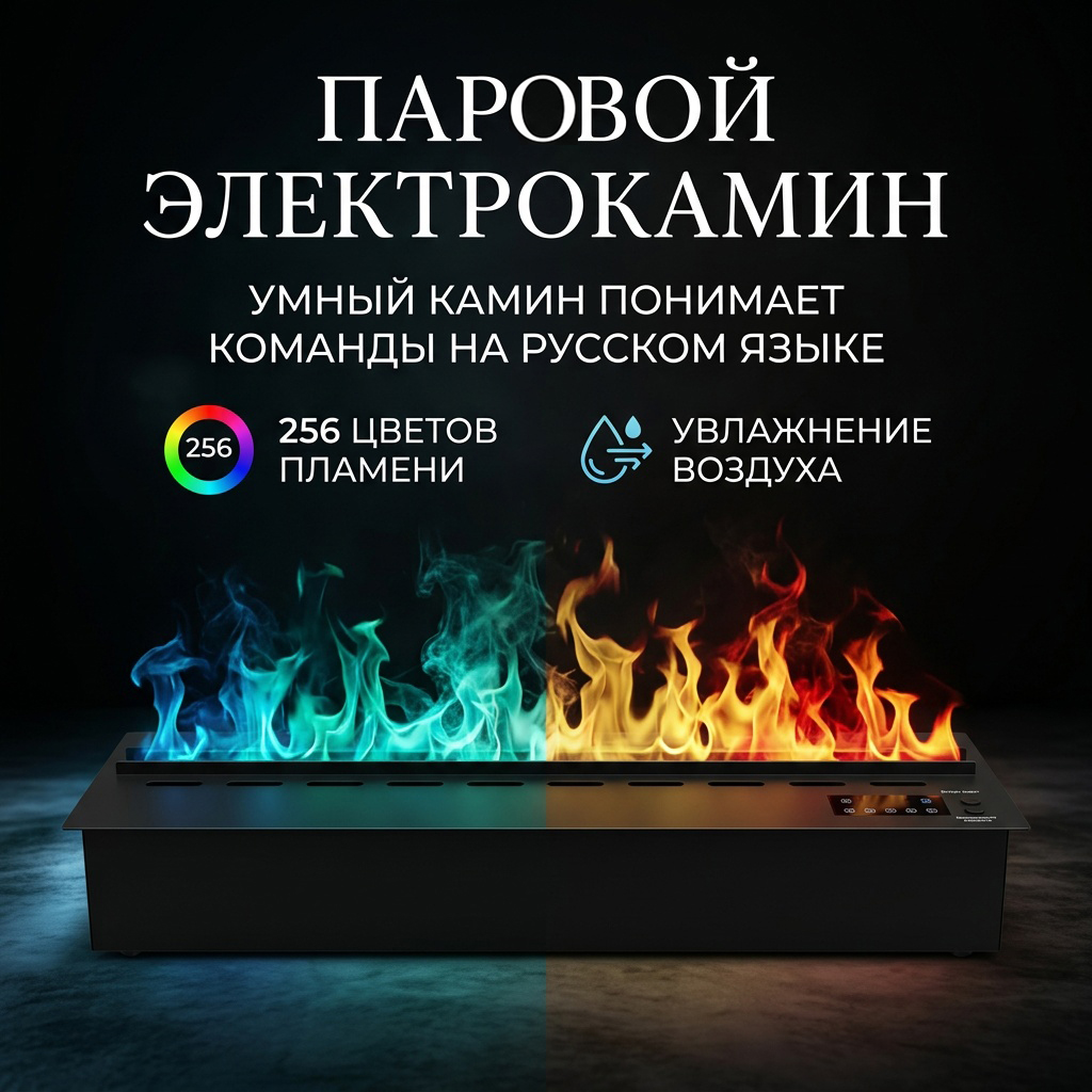 НОВИНКА 2026! SMART 70 см. Паровой 3D биокамин для встройки. Видео в описании. Размеры: ш 700, в 170, г 240 мм НОВИНКА 2026! SMART 70 см. Паровой 3D биокамин для встройки. Видео в описании. Размеры: ш 700, в 170, г 240 мм